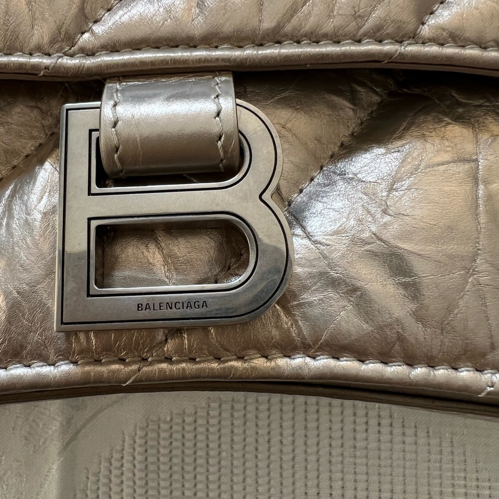 Balenciaga lamb skin Crush Small Chain Bag Metallized Quilted NWB Made In Italy - Picture 15 of 16
